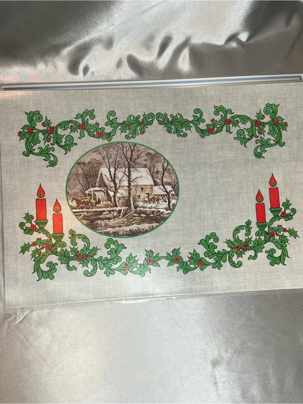 Vintage Winter Sleigh Print with Horses